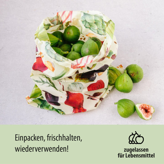 großer Beutel mit Bio-Bienenwachs - Gemüse