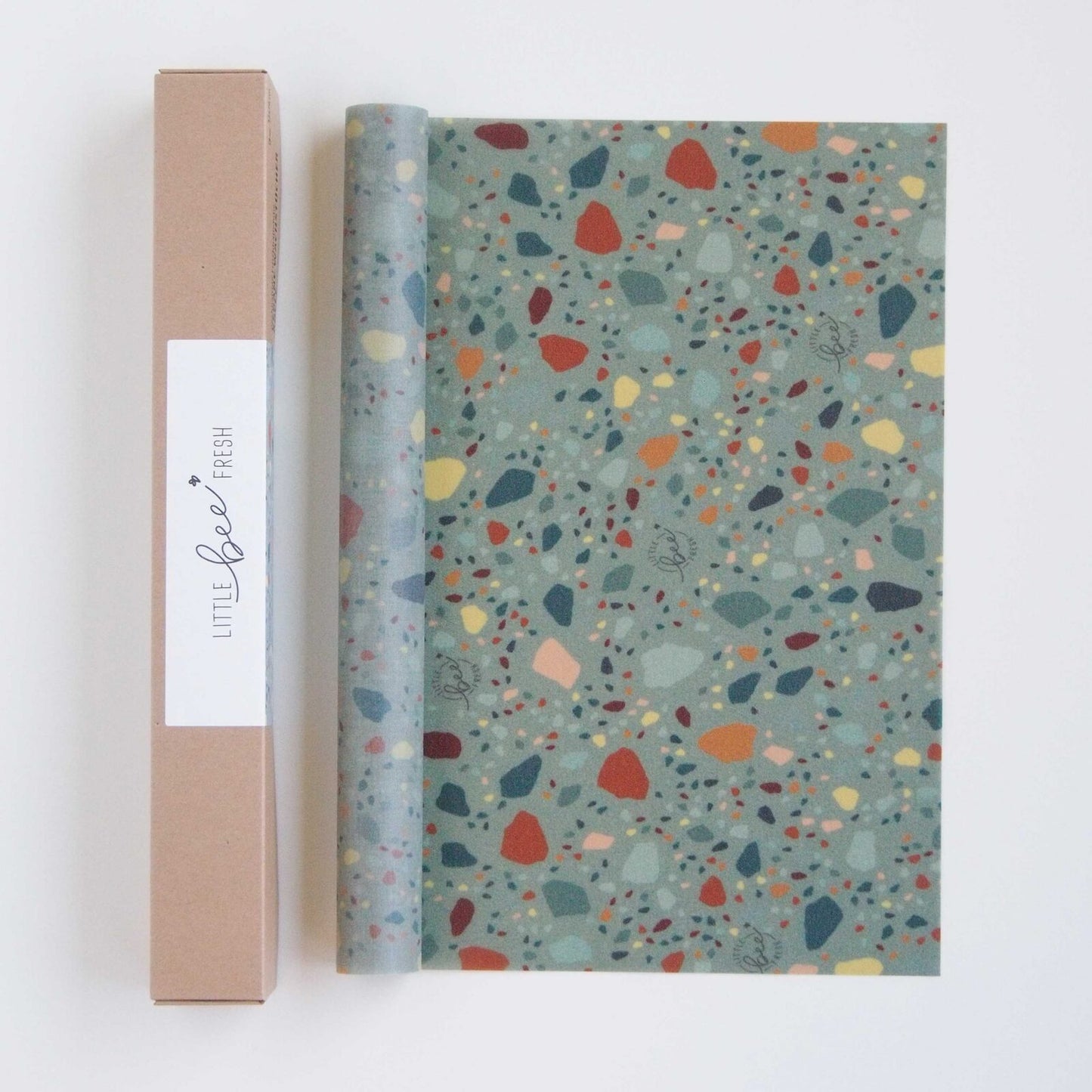 vegane Wachstuch-Rolle Terrazzo