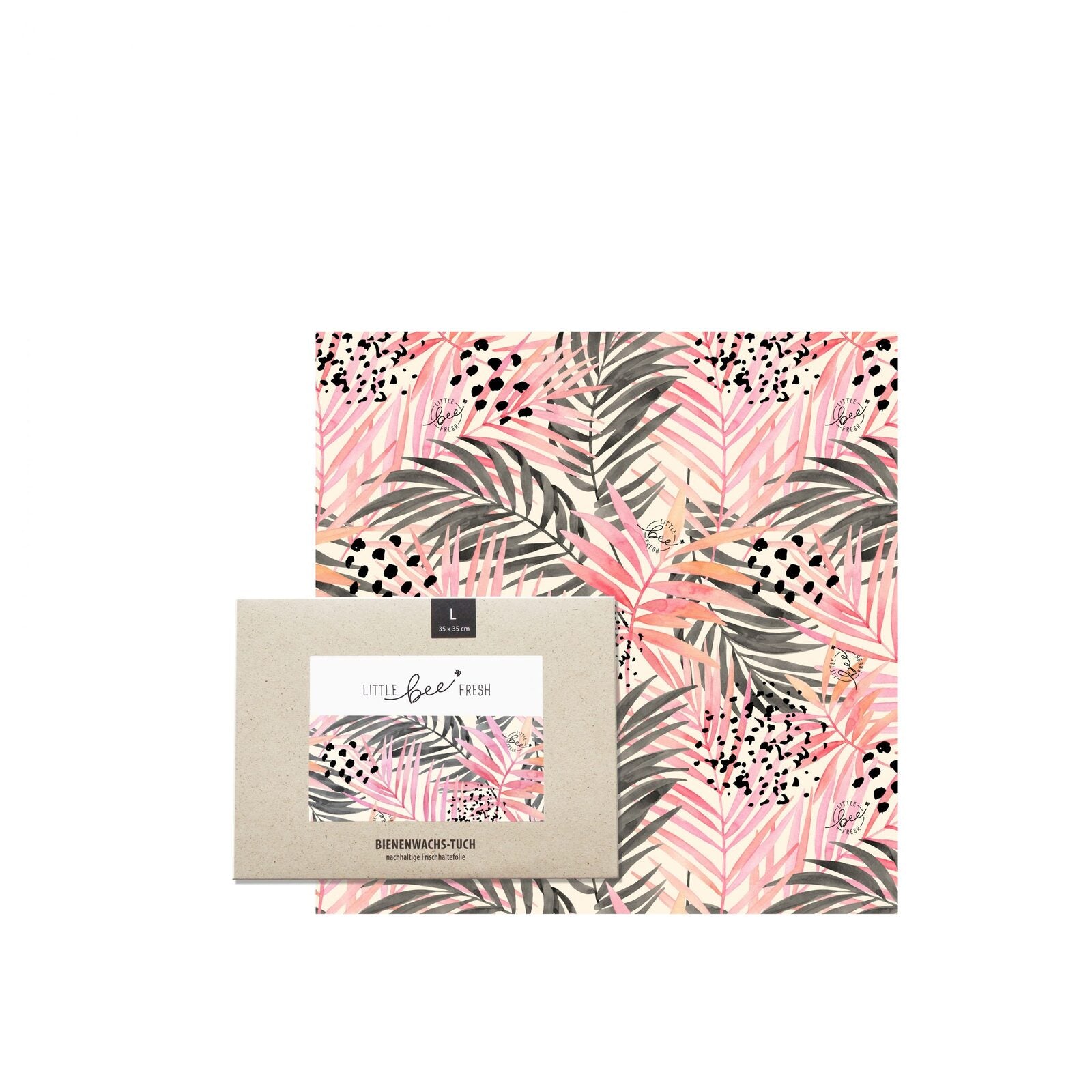 Großes Bienenwachstuch L Jungle pink
