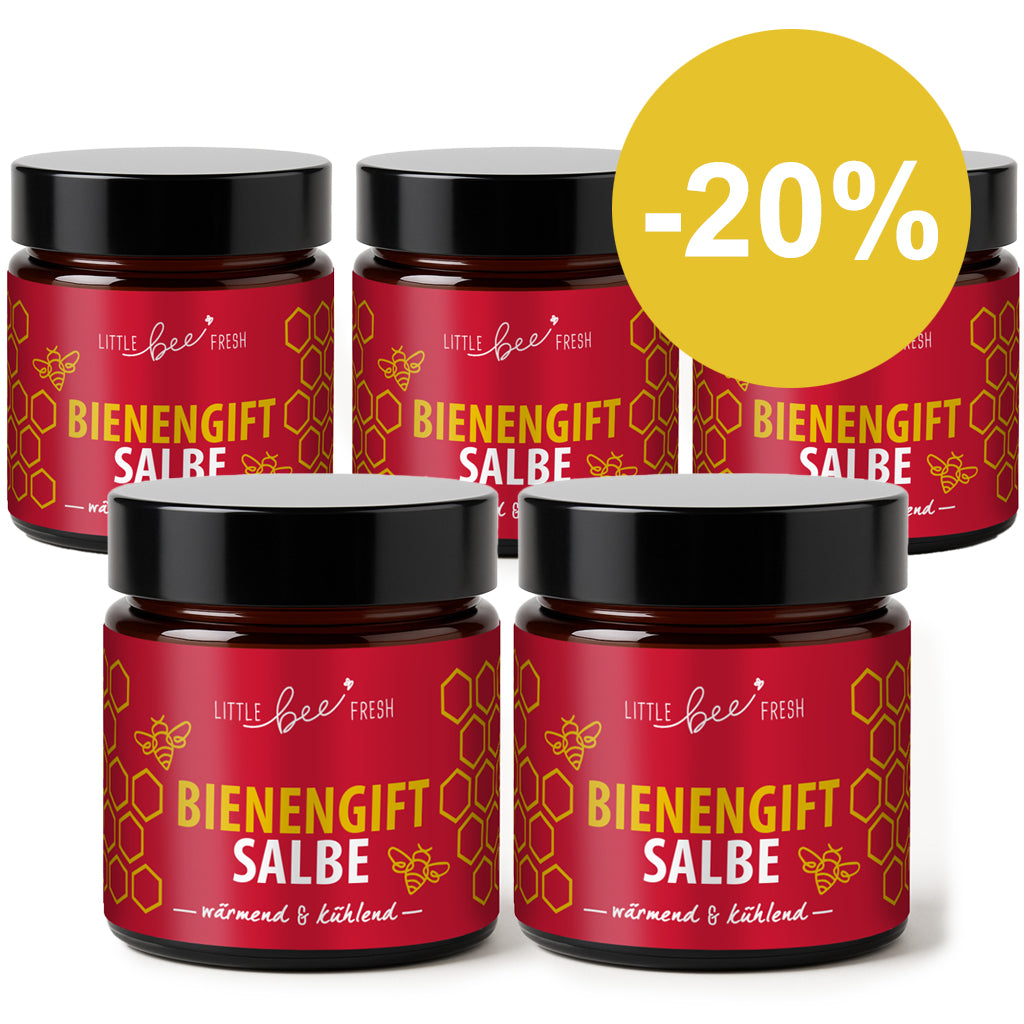 Spar-Set – 5x Bienengiftsalbe wärmend & kühlend – wohltuende Pflege für Rücken, Nacken & Gelenke