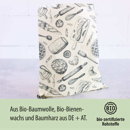 Premium XL Brotbeutel mit Bio-Bienenwachs