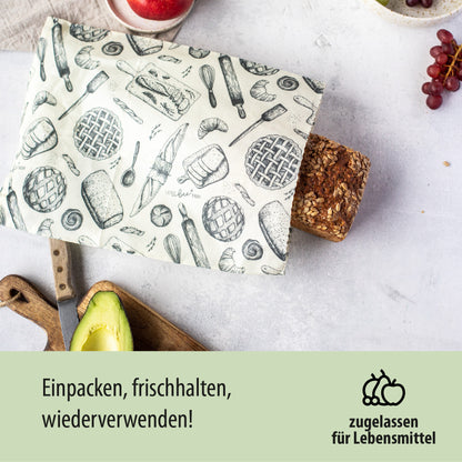 Premium XL Brotbeutel mit Bio-Bienenwachs