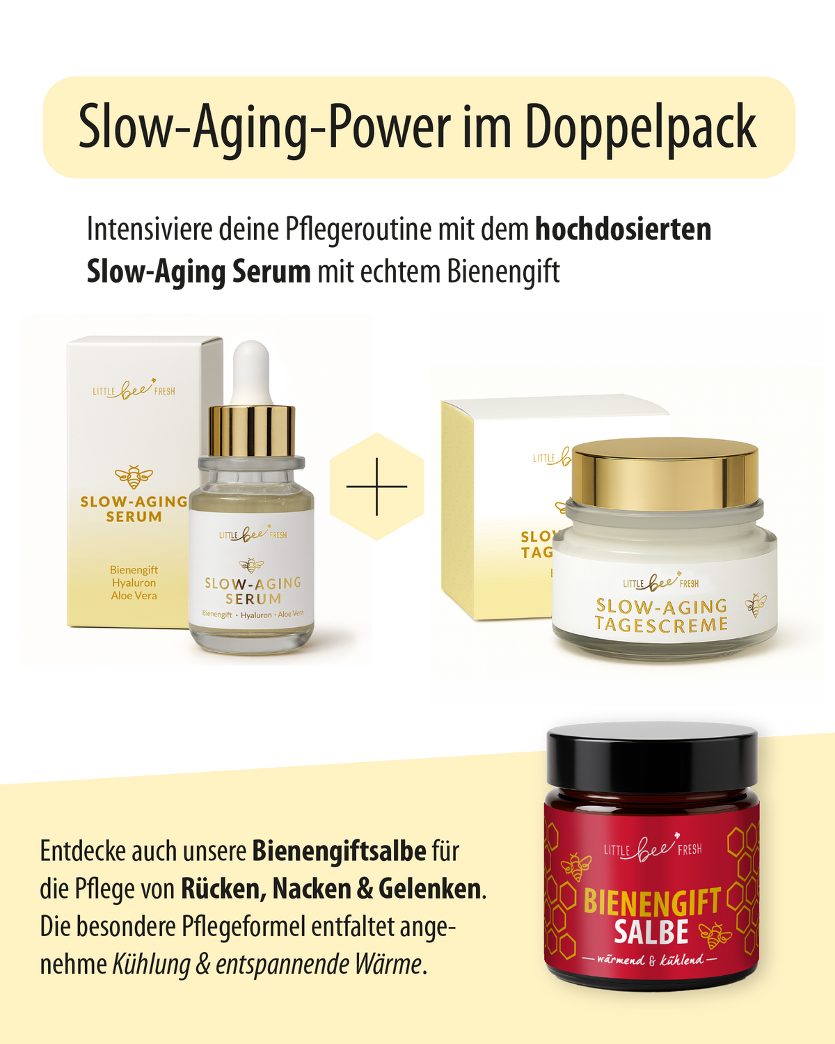 Spar-Set - 3x Slow-Aging Tagescreme mit Bienengift